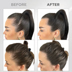 Líora Hair — before and after, hairline on dark brown hair