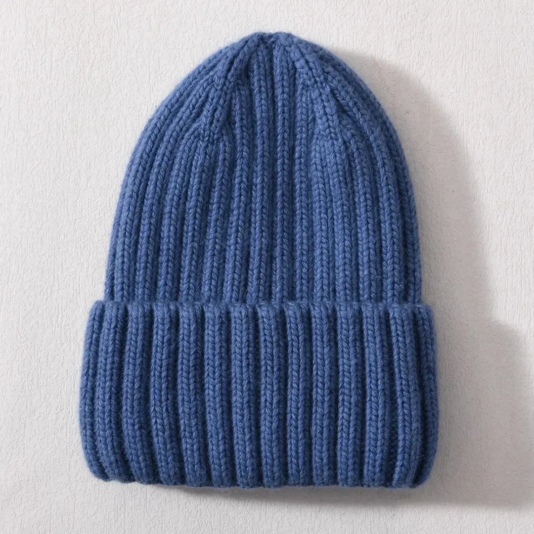 Líora Satin Silk Beanie — steel blue