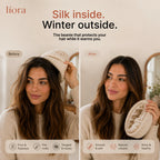 Líora Satin Silk Beanie — satin lining detail